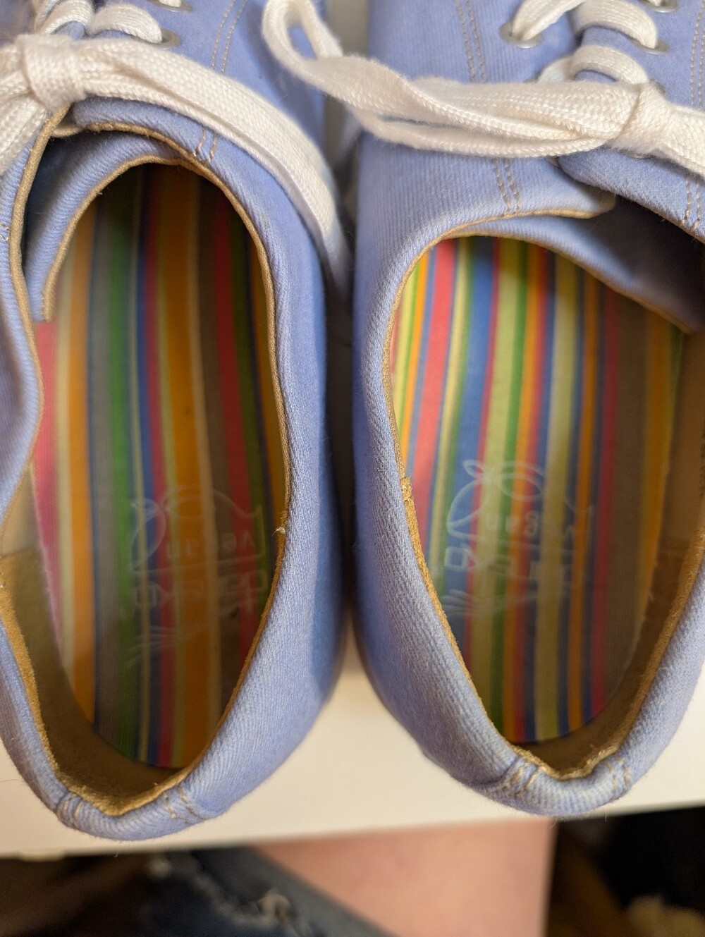 Light Blue Canvas Lace-Up Sneakers - Picture 5 of 10